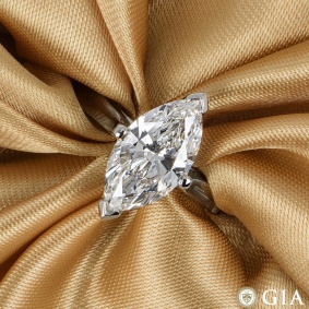 Platinum Marquise Cut Diamond Ring 2.82ct G/|VVS2 Platinum Marquise Cut Diamond Ring 2.82ct G/|VVS2
